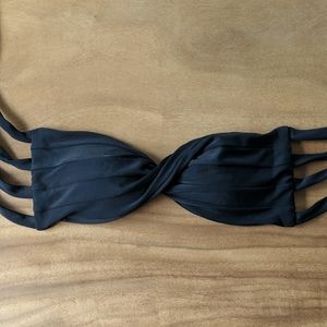 Issa de' mar Black Bandeau Bikini Top (Medium)